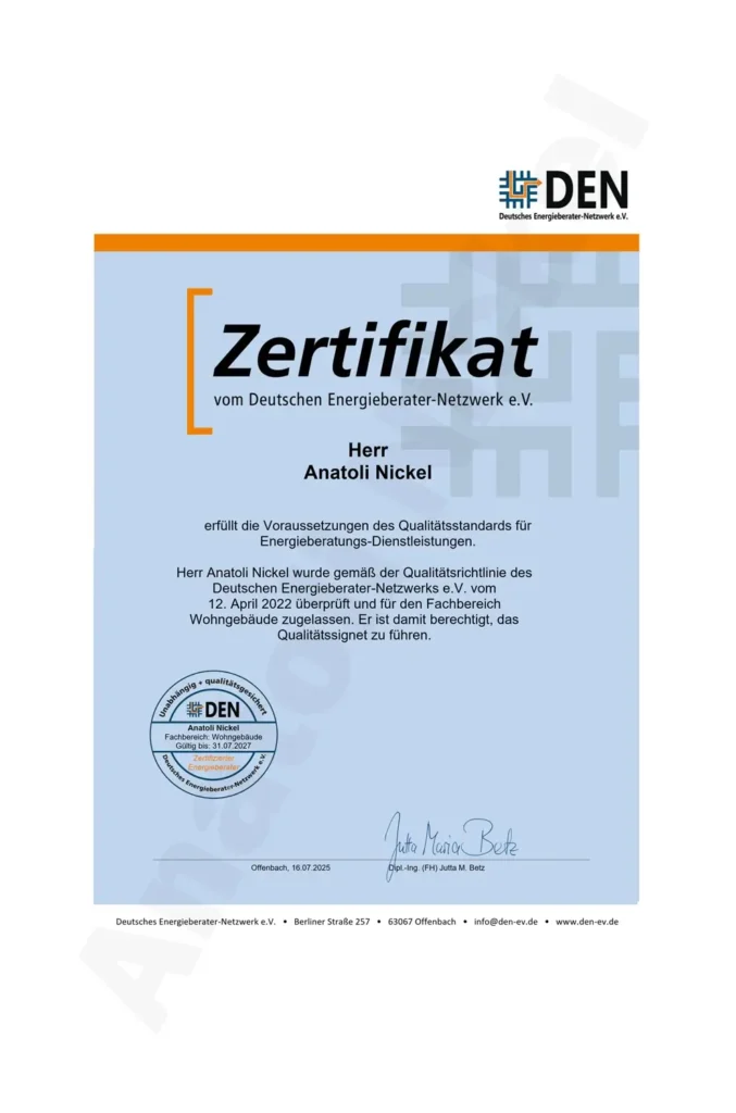 Zertifikat - DEN